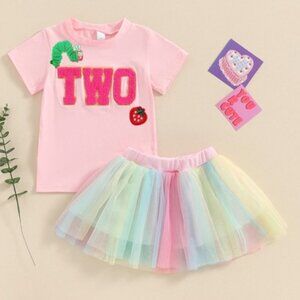 The Very Hungry Caterpillar Girl Set Skirt Top Birthday Outfit Clothes Shirt